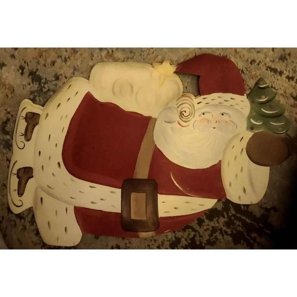 Vintage‎ Carole Shiber Flying Santa Pair of Placemats